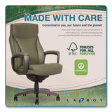 La-Z-Boy® Arcadian Bonded Leather Executive Chair, Supports Up to 275 lb, 19" x 22" Seat Height, Olive Back/Seat, Gray/Black Base (LZB60008OLV) Each