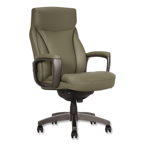 La-Z-Boy® Arcadian Bonded Leather Executive Chair, Supports Up to 275 lb, 19" x 22" Seat Height, Olive Back/Seat, Gray/Black Base (LZB60008OLV) Each