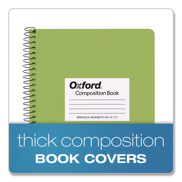 Oxford Spiralbound Composition Books, Wide/Legal Rule, Assorted Cover Colors, (80) 9.75 x 7.5 Sheets, 4/Pack (OXF64946) Pack of 4