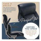 La-Z-Boy® Meyer Bonded Leather Executive Chair, Supports Up to 275 lb, 19" x 22.75", Navy Seat, Navy/Back, Silver Base (LZB60082NVYCC) Each