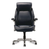 La-Z-Boy® Meyer Bonded Leather Executive Chair, Supports Up to 275 lb, 19" x 22.75", Navy Seat, Navy/Back, Silver Base (LZB60082NVYCC) Each