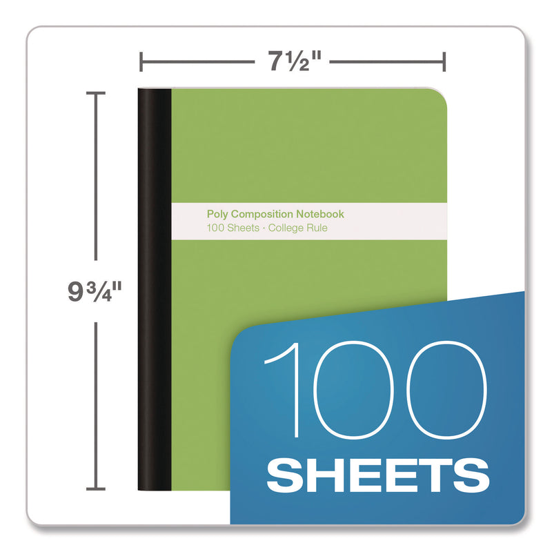 Oxford Poly Composition Books, Medium/College Rule, Assorted Cover Colors, (100) 9.75 x 7 Sheets, 6/Pack (OXF64957) Pack of 6
