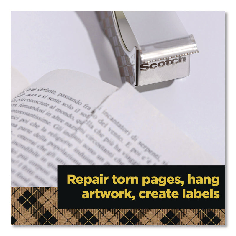 Scotch™ Stainless Steel Refillable Tape Dispenser with 2 Rolls 0.75" x 550" Tape (MMM123R) Each