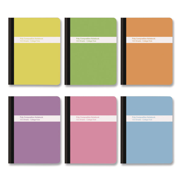 Oxford Poly Composition Books, Medium/College Rule, Assorted Cover Colors, (100) 9.75 x 7 Sheets, 6/Pack (OXF64957) Pack of 6