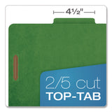 Pendaflex Classification Folders, 25pt, 2-Div, Letter, 2-1/2"Exp, 10/BX, Green (PFX24133P) Box of 10