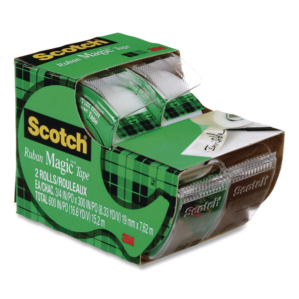 Scotch™ Magic Tape in Handheld Dispenser, 1" Core, 0.75" x 24.9 ft., Clear, 2/Pack (MMM2105) Pack of 2