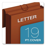 Pendaflex® Extra-Wide Expanding Wallet, 5.25" Expansion, 1 Section, Flap/Elastic Cord Closure, Letter Size, Redrope, 10/Box (PFX73186BX) Box of 10