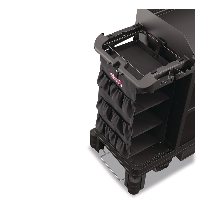 Suncast Commercial® 3-Sided Hanging Bag with Shelves for Suncast Commercial HKC1000/HKC2000 Housekeeping Carts, 25.4 gal, 15.7 x 12.4 x 30, Black (SUAHKCBAG03D) Each