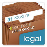 Pendaflex® Heavy-Duty Open-Top Expanding Stadium File, 31 Sections, 1/3-Cut Tabs, Legal Size, Redrope, 5/Box (PFXR219DHDBX) Box of 5