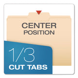 Pendaflex® Reinforced Top Tab Manila File Folders, 1/3-Cut Tabs: Center Position, Letter Size, Manila, 100/Box (PFXR752132) Box of 100