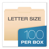 Pendaflex® Reinforced Top Tab Manila File Folders, 1/3-Cut Tabs: Center Position, Letter Size, Manila, 100/Box (PFXR752132) Box of 100