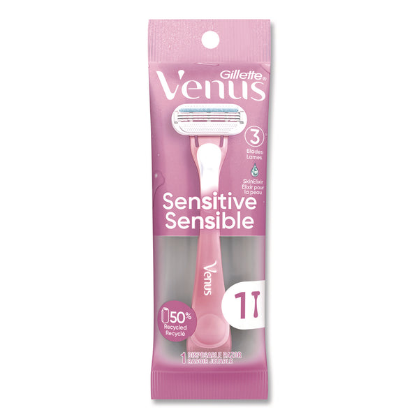 Gillette Venus Sensitive Sensible Razors, 3 Blades, 36/Carton (PGC64906) Case of 36