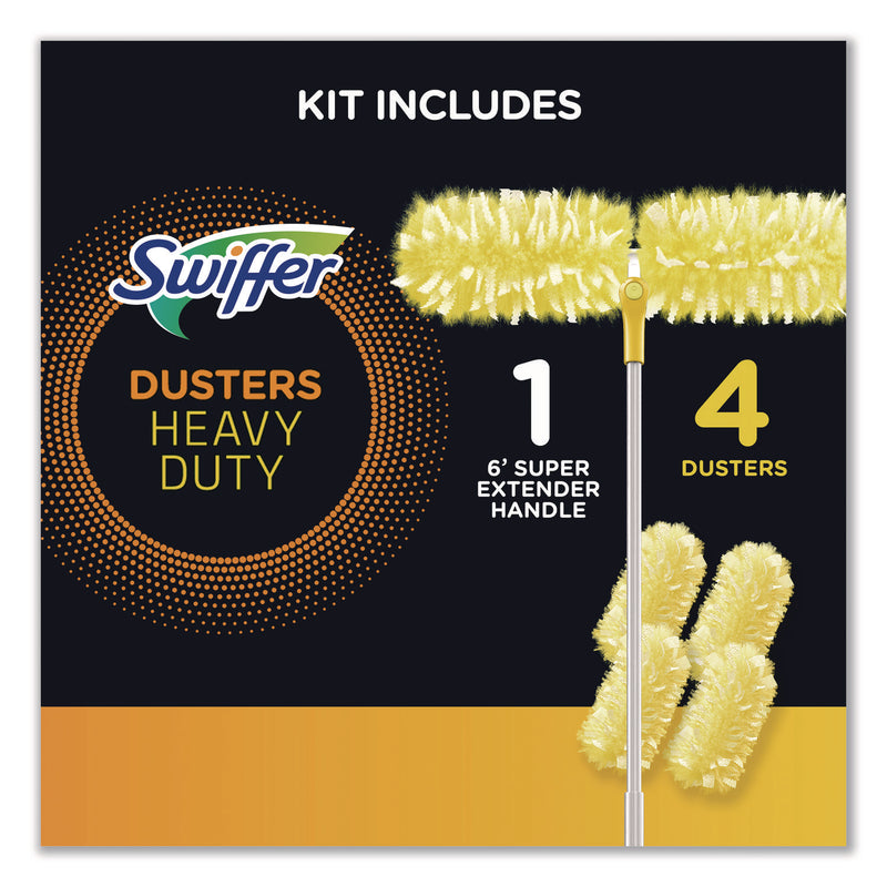 Swiffer® Heavy Duty Dusters with Super Extender Handle, 6 ft Handle, 1 Handle/4 Dusters (PGC77326EA) Each