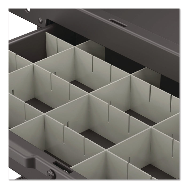 Lockable Slide Drawer with Dividers for Suncast Commercial Full-Size Housekeeping Carts HKC1000/HKC2000, Plastic, Black (SUAHKCDRW2) Each