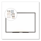 Melamine Dry Erase Board, 3 ft x 2 ft, White Surface, Black Aluminum Frame (TUDTR59366) Each