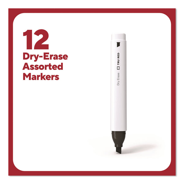 Tank Dry Erase Markers, Broad Chisel Tip, Assorted Colors, 12/Pack (TUDTR61454) Pack of 12