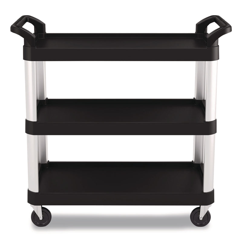 Three-Shelf Service Cart, Metal/Plastic, 3 Shelves, 300 lb Capacity, 20" x 39.85" x 38.17", Black (SUARC2040) Each