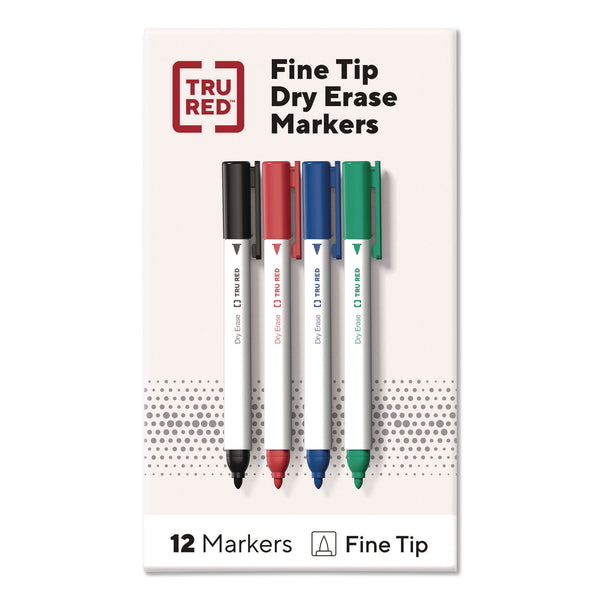 Pen Dry Erase Markers, Bullet Fine Tip, Assorted Colors, 12/Pack (TUDTR61455) Pack of 12