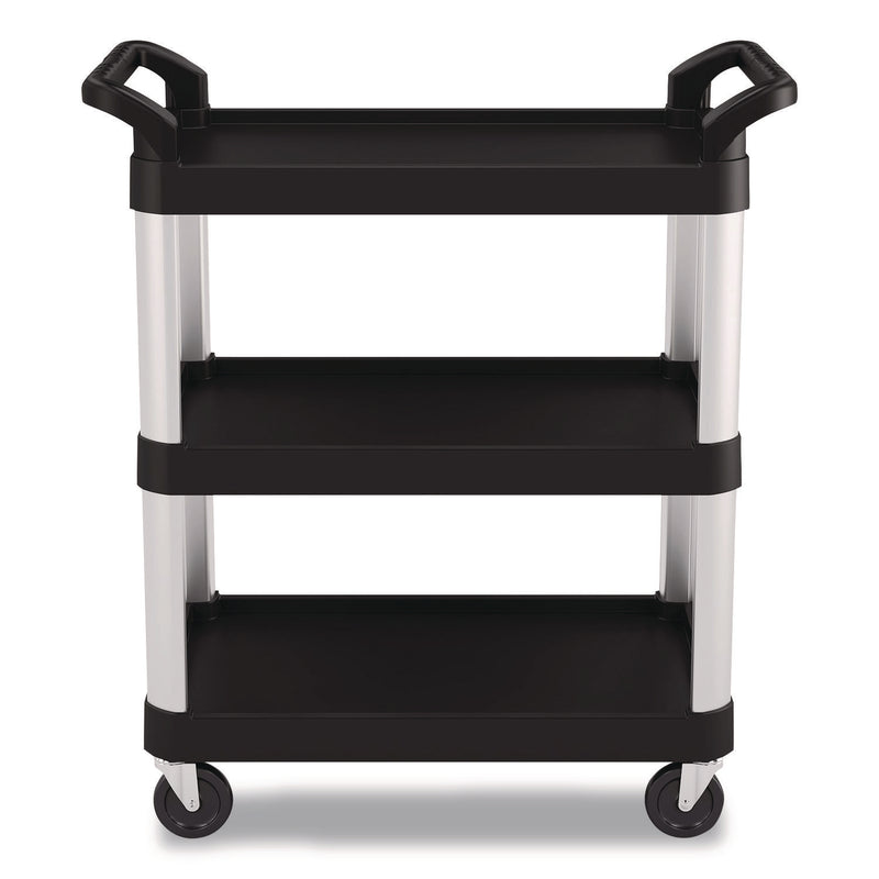 Three-Shelf Service Cart, Metal/Plastic, 3 Shelves, 300 lb Capacity, 20" x 34" x 37.92", Black (SUARC2030) Each