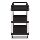 Three-Shelf Service Cart, Metal/Plastic, 3 Shelves, 300 lb Capacity, 20" x 34" x 37.92", Black (SUARC2030) Each