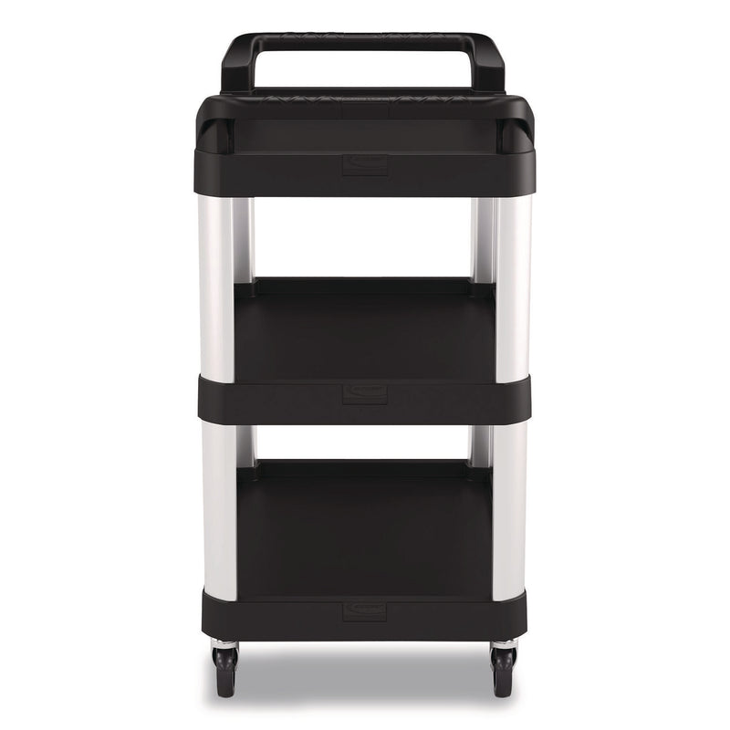 Three-Shelf Service Cart, Metal/Plastic, 3 Shelves, 300 lb Capacity, 20" x 34" x 37.92", Black (SUARC2030) Each