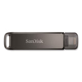 Dual Phone USB 3.2 Type-C/Lightning Flash Drive, 256 GB, Black (SDIIX70N256GAG6) Each