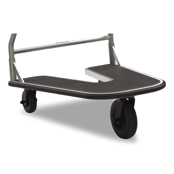 Nesting Luggage Cart with Rubber Platform, Capacity, 300 lb Capacity, 27 x 37 x 37.5, Silver/Black (SUAMLCNR600) Each