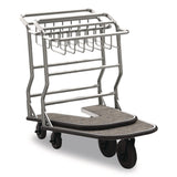 Nesting Luggage Cart with Carpeted Platform, 300 lb Capacity, 27 x 37 x 37.5, Silver/Black (SUAMLCNC600) Each