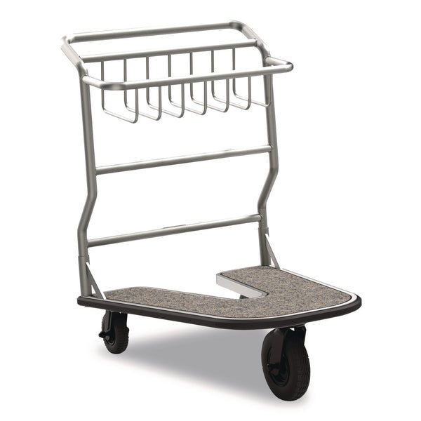 Nesting Luggage Cart with Carpeted Platform, 300 lb Capacity, 27 x 37 x 37.5, Silver/Black (SUAMLCNC600) Each