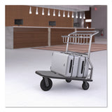 Nesting Luggage Cart with Carpeted Platform, 300 lb Capacity, 27 x 37 x 37.5, Silver/Black (SUAMLCNC600) Each