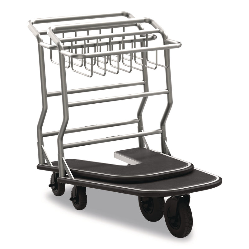 Nesting Luggage Cart with Rubber Platform, Capacity, 300 lb Capacity, 27 x 37 x 37.5, Silver/Black (SUAMLCNR600) Each