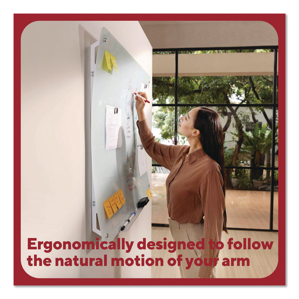 TRU RED™ Curved Magnetic Glass Dry Erase Board, 3 ft x 4 ft, White Surface (TUDTR62094) Each