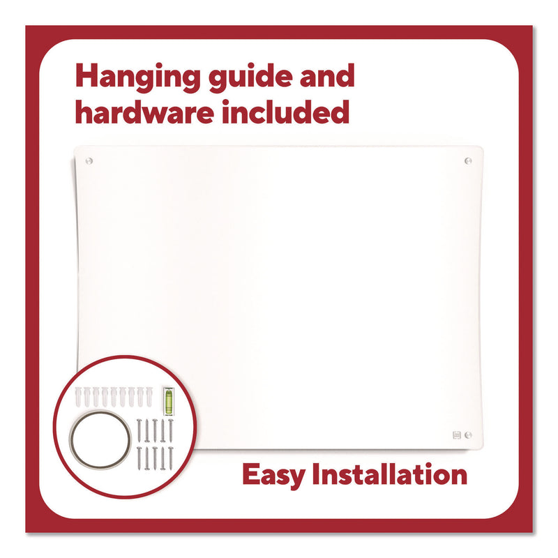 TRU RED™ Curved Magnetic Glass Dry Erase Board, 3 ft x 4 ft, White Surface (TUDTR62094) Each