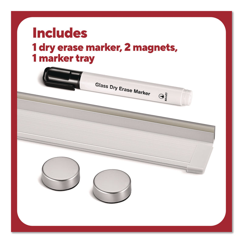 TRU RED™ Curved Magnetic Glass Dry Erase Board, 3 ft x 4 ft, White Surface (TUDTR62094) Each