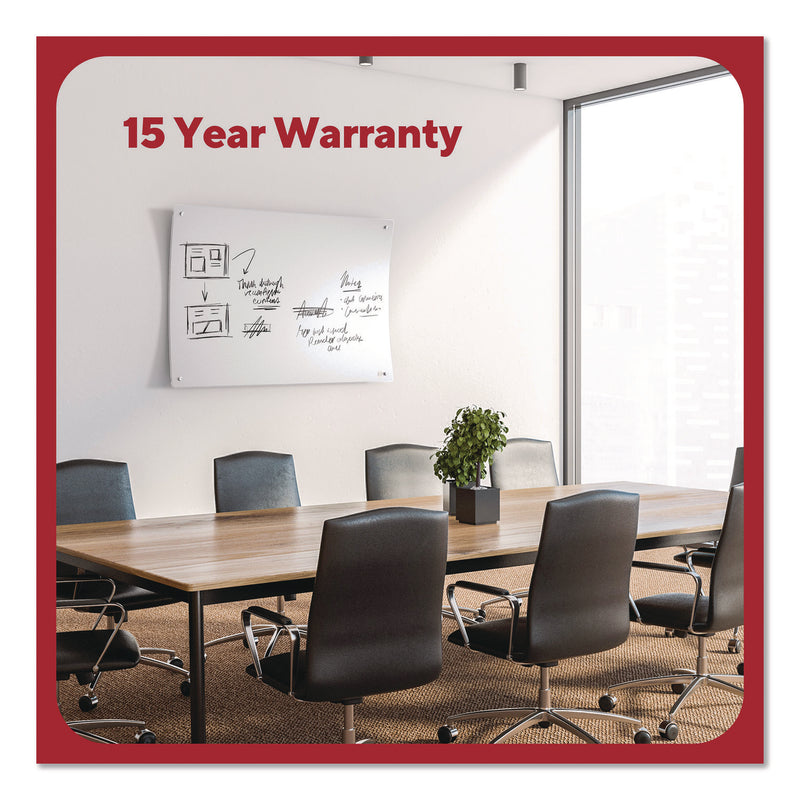 TRU RED™ Curved Magnetic Glass Dry Erase Board, 3 ft x 4 ft, White Surface (TUDTR62094) Each