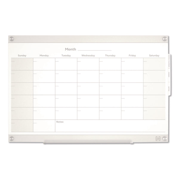 Magnetic Glass Dry Erase Board with Templates, Six Views, 3 ft x 2 ft, White Surface (TUDTR62139) Each