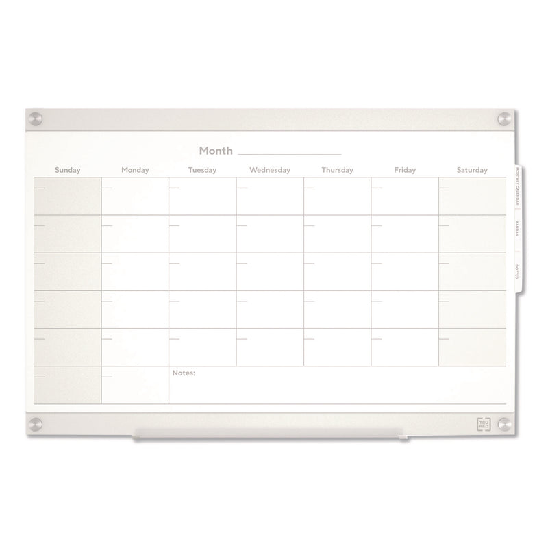 Magnetic Glass Dry Erase Board with Templates, Six Views, 3 ft x 2 ft, White Surface (TUDTR62139) Each