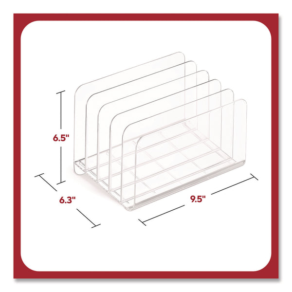 TRU RED™ 5-Compartment Plastic Incline Sorter, 8.5 x 11 Size, 6.26 x 9.49 x 6.5, Clear (TUDTR62285) Each