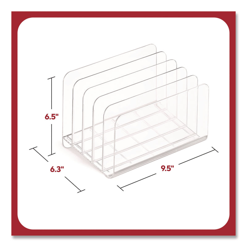 TRU RED™ 5-Compartment Plastic Incline Sorter, 8.5 x 11 Size, 6.26 x 9.49 x 6.5, Clear (TUDTR62285) Each