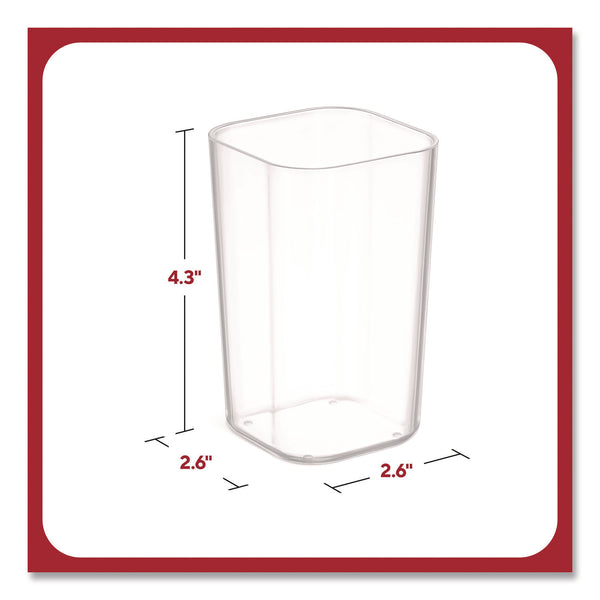 TRU RED™ Stackable Plastic Pencil Cup, 2.61 x 2.61 x 4.3, Clear (TUDTR62286) Each