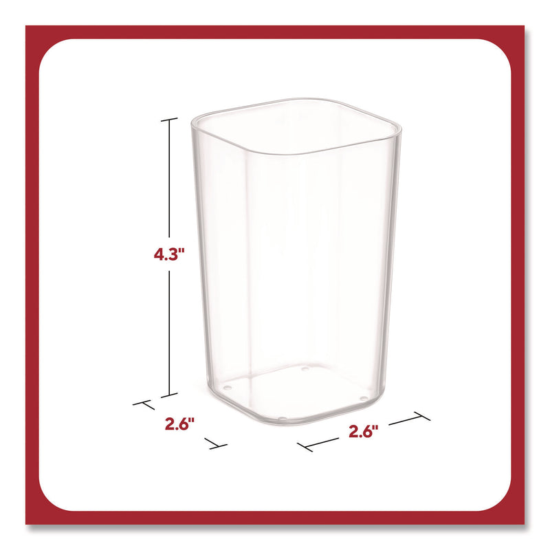 TRU RED™ Stackable Plastic Pencil Cup, 2.61 x 2.61 x 4.3, Clear (TUDTR62286) Each