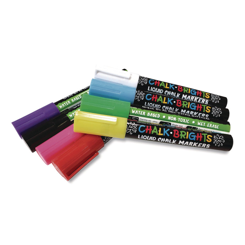 Teacher Created Resources Chalk Brights Liquid Chalk Markers, Broad Reversible Bullet/Chisel Tips, Assorted Colors, 8/Pack (TCR20884) Each