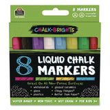 Teacher Created Resources Chalk Brights Liquid Chalk Markers, Broad Reversible Bullet/Chisel Tips, Assorted Colors, 8/Pack (TCR20884) Each
