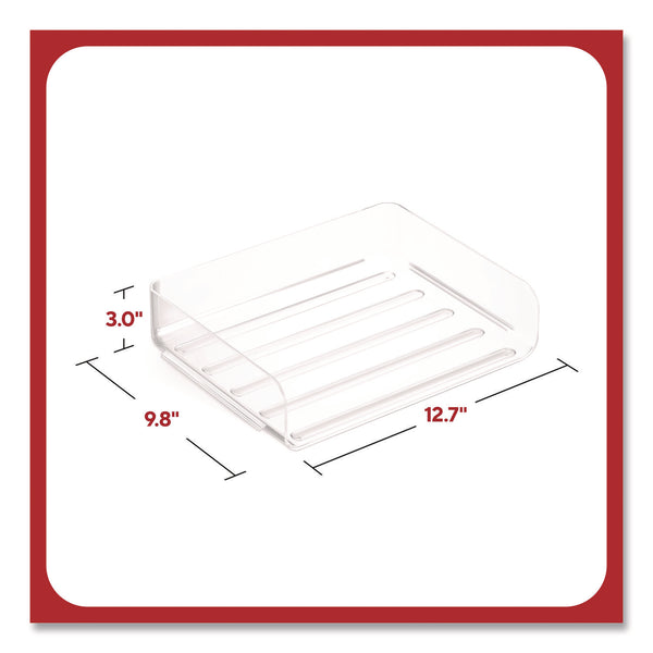 TRU RED™ Clear Side Load Stackable Plastic Letter Tray, Letter Size, 9.72 x 12.63 x 3.01 (TUDTR62288) Each