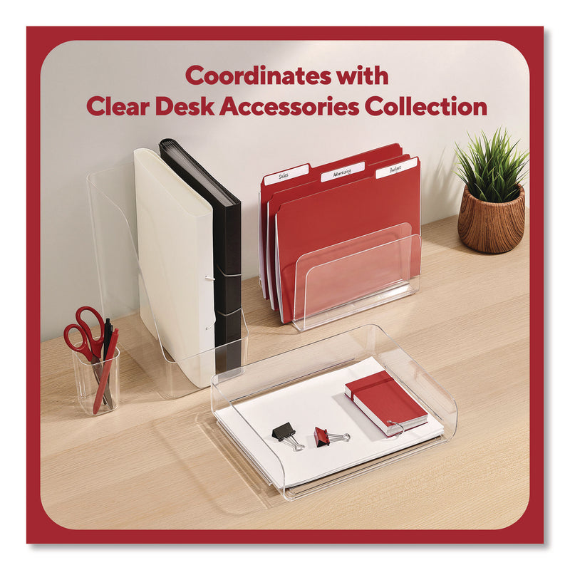 TRU RED™ Clear Side Load Stackable Plastic Letter Tray, Letter Size, 9.72 x 12.63 x 3.01 (TUDTR62288) Each