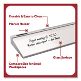 Glass Desktop Dry Erase Board, 18.1" x 5.9", White Surface, Aluminum Frame (TUDTR62579) Each