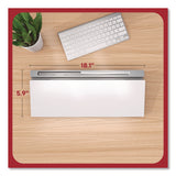 Glass Desktop Dry Erase Board, 18.1" x 5.9", White Surface, Aluminum Frame (TUDTR62579) Each