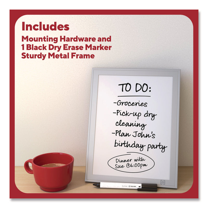 Mini Melamine Dry Erase Board, 8.5" x 11" White Surface, Aluminum Frame (TUDTR62580) Each