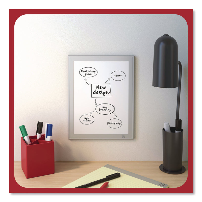 Mini Melamine Dry Erase Board, 8.5" x 11" White Surface, Aluminum Frame (TUDTR62580) Each