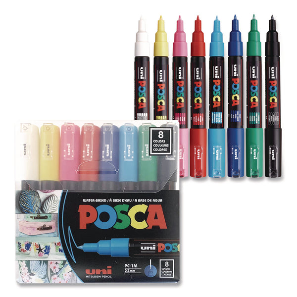 POSCA™ Water-Based Paint Markers, Extra-Fine Bullet Tip, Assorted Colors, 8/Pack (UBCPC1M8C) Each